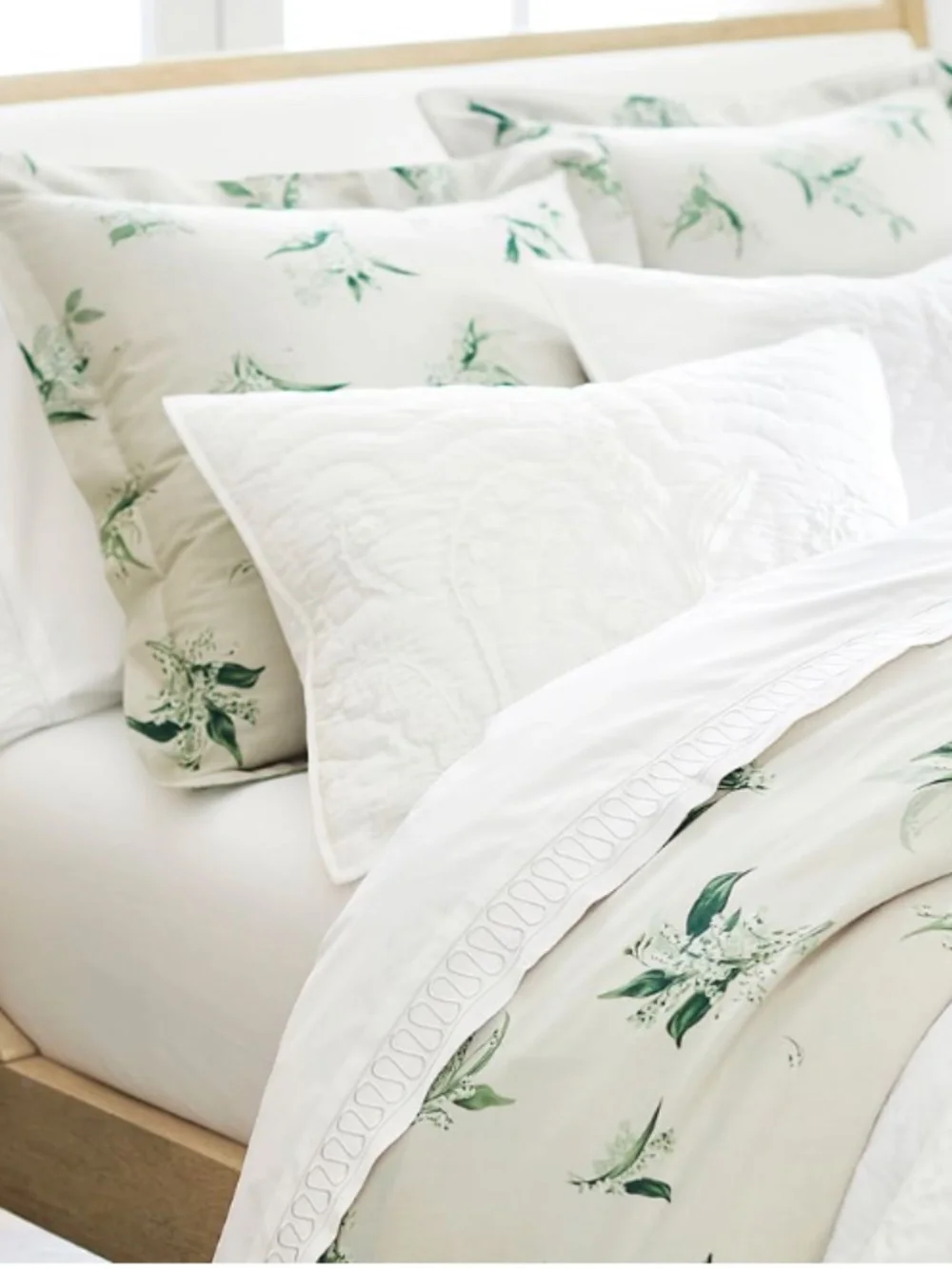 Pottery Barn Monique Lhuillier Cotton King Sham Lily of the Valley